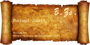 Balogi Zsolt névjegykártya